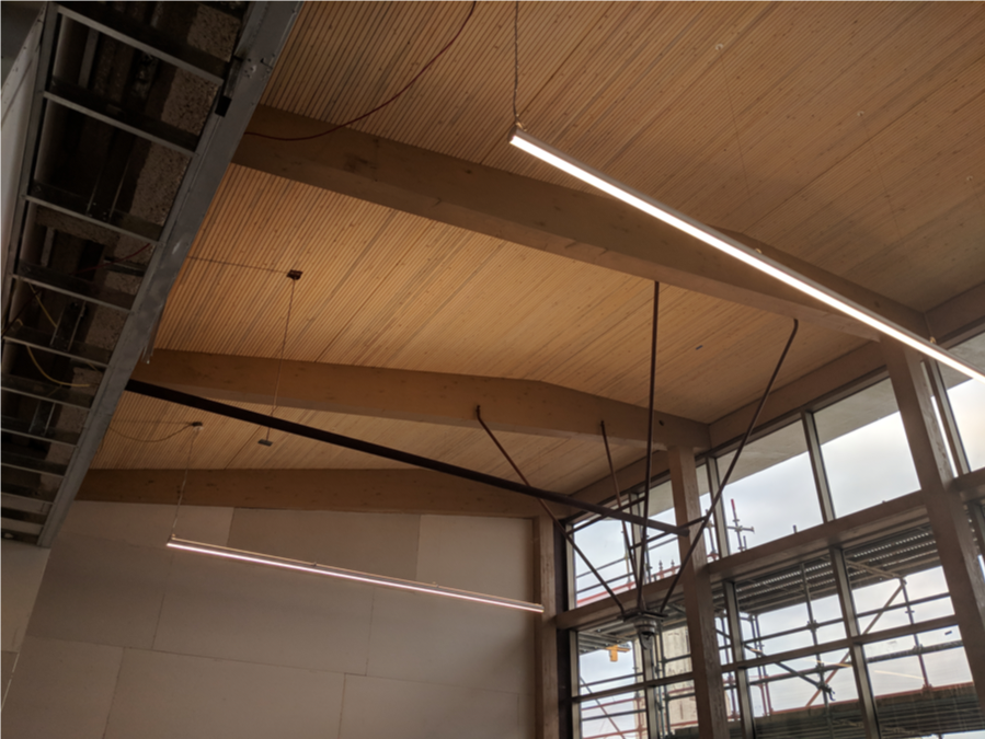 Exposed DLT ceiling in one of the conservation rooms